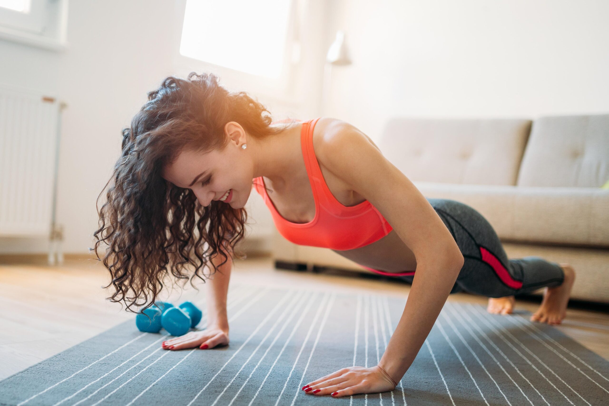 Try to maintain a rigid, straight body line from head to heels