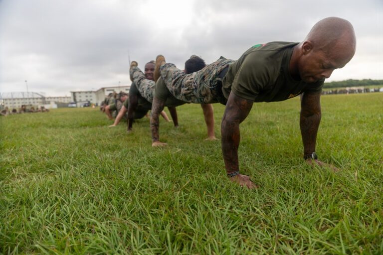 1st MAW staff noncommissioned officers participate in physical training 1st MAW staff noncommissioned officers participate in physical training