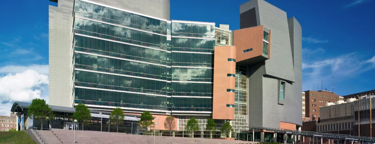 Exterior of CARE/Crawley building on UC's medical campus