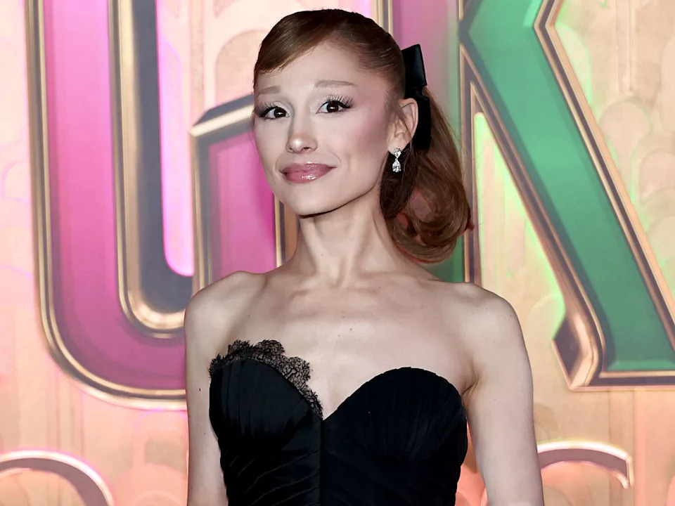 NEW YORK, NEW YORK - NOVEMBER 17: Ariana Grande attends the "Wicked: For Good!" New York Premiere at David Geffen Hall on November 17, 2025 in New York City. (Photo by Jamie McCarthy/Getty Images)