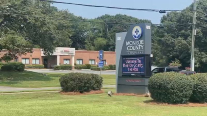 U.S. Representative Mike Collins abruptly ends Forsyth healthcare presser after questions on antisemitism ties on July 30, 2026 (Gloria Ruth Finney, WGXA)