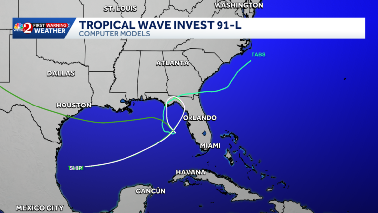 Formation chances increase for Invest 91-L in Gulf; NHC says it could become a tropical depression Formation chances increase for Invest 91-L in Gulf; NHC says it could become a tropical depression