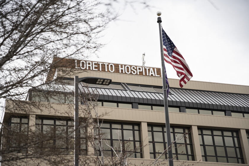 The exterior of Loretto Hospital at 645 S Central Ave in South Austin.