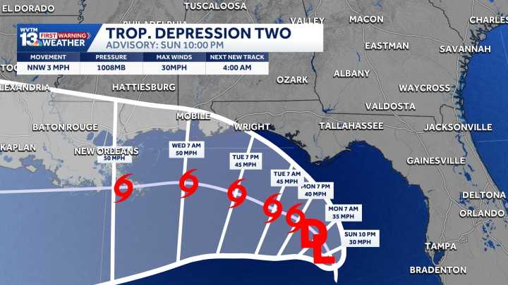 National Hurricane Center tracking Tropical Depression Two in the Gulf National Hurricane Center tracking Tropical Depression Two in the Gulf