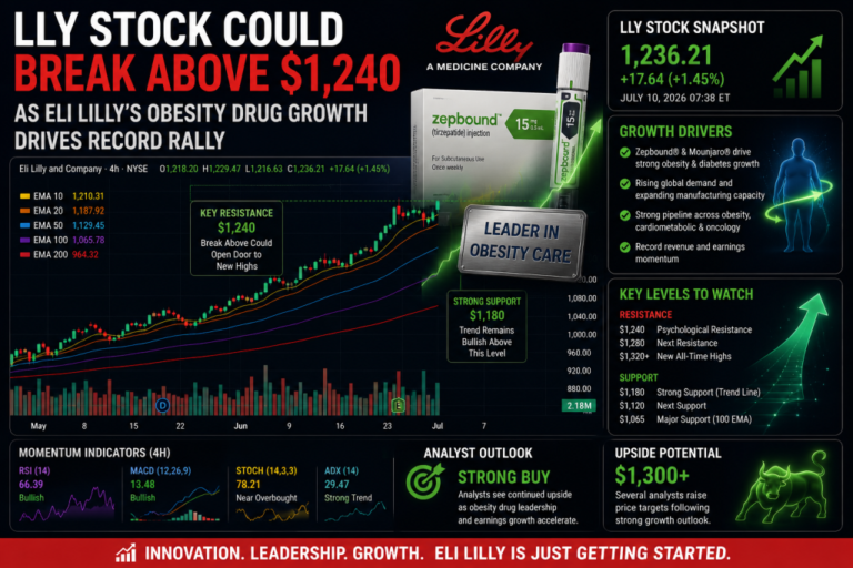 LLY Stock Could Break Above $1,240 as Eli Lilly's Obesity Drug Growth Drives Record Rally