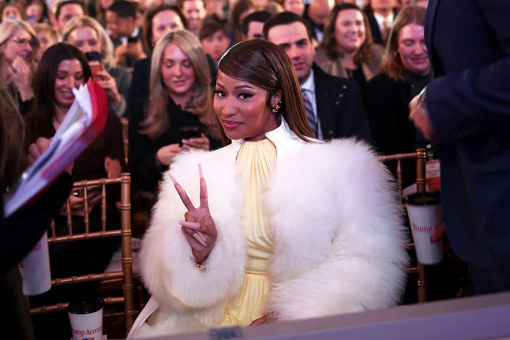 Nicki Minaj attends the Treasury Department's Trump Accounts Summit at Andrew W. Mellon Auditorium on January 28, 2026 in Washington, DC. "Trump Accounts" are a portion of recently passed tax and spending legislation where the federal government will deposit $1,000 into investment accounts for every child born between 2025 and 2028 once parents sign their children up while filing their income taxes.