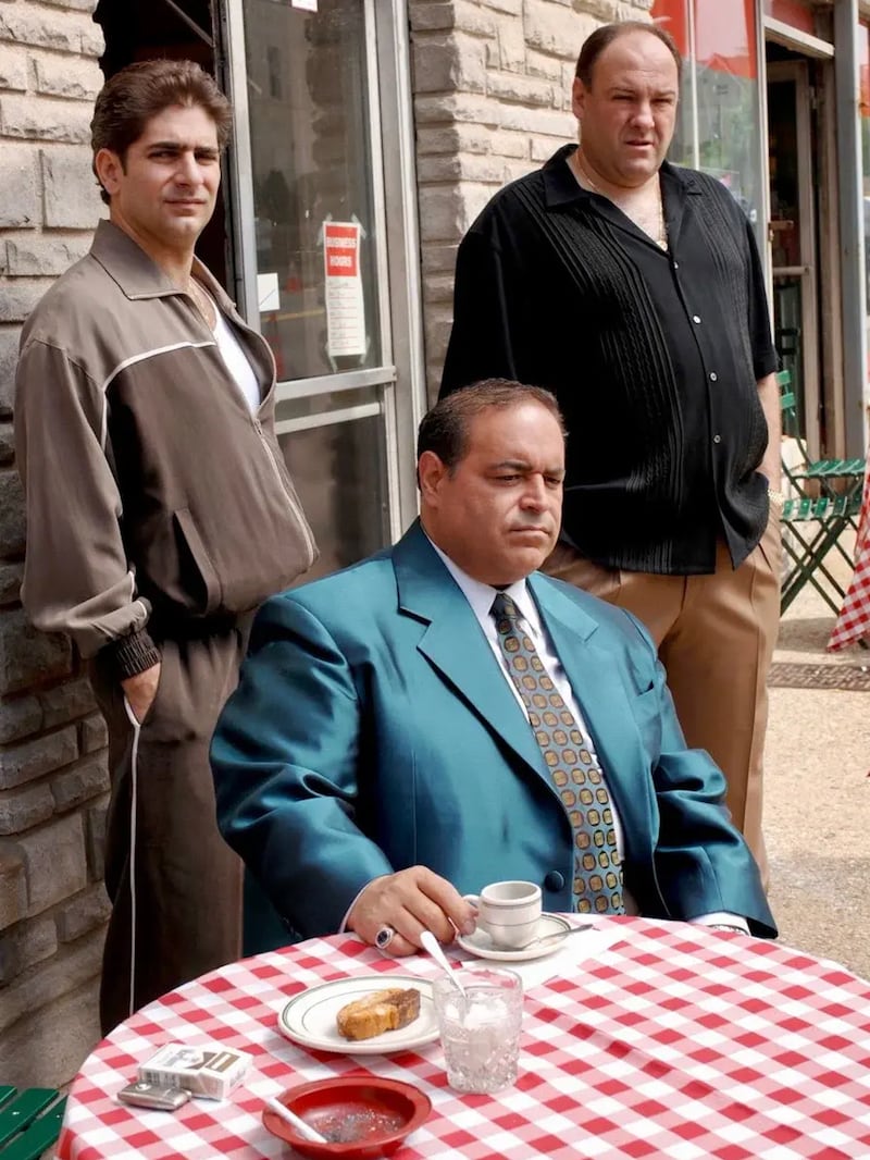 Michael Imperioli, Joseph Gannascoli, and James Gandolfini in “The Sopranos.”