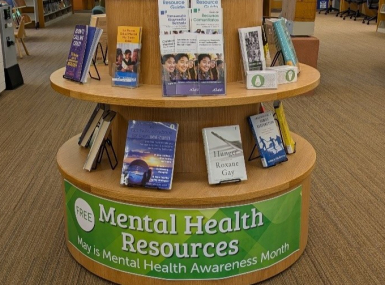 Dakota County, Minn. libraries serve as community health hubs, which include mental health resource displays. Photo courtesy of Dakota County