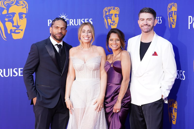 Robert Bent, Stacey Solomon, Dilly Carter and Iwan Carrington attending the 2025 BAFTA Television Awards with P&O Cruises