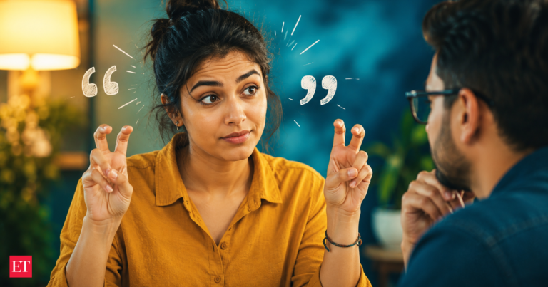 Psychology says people who frequently use air quotes during conversation may be signaling more than their words