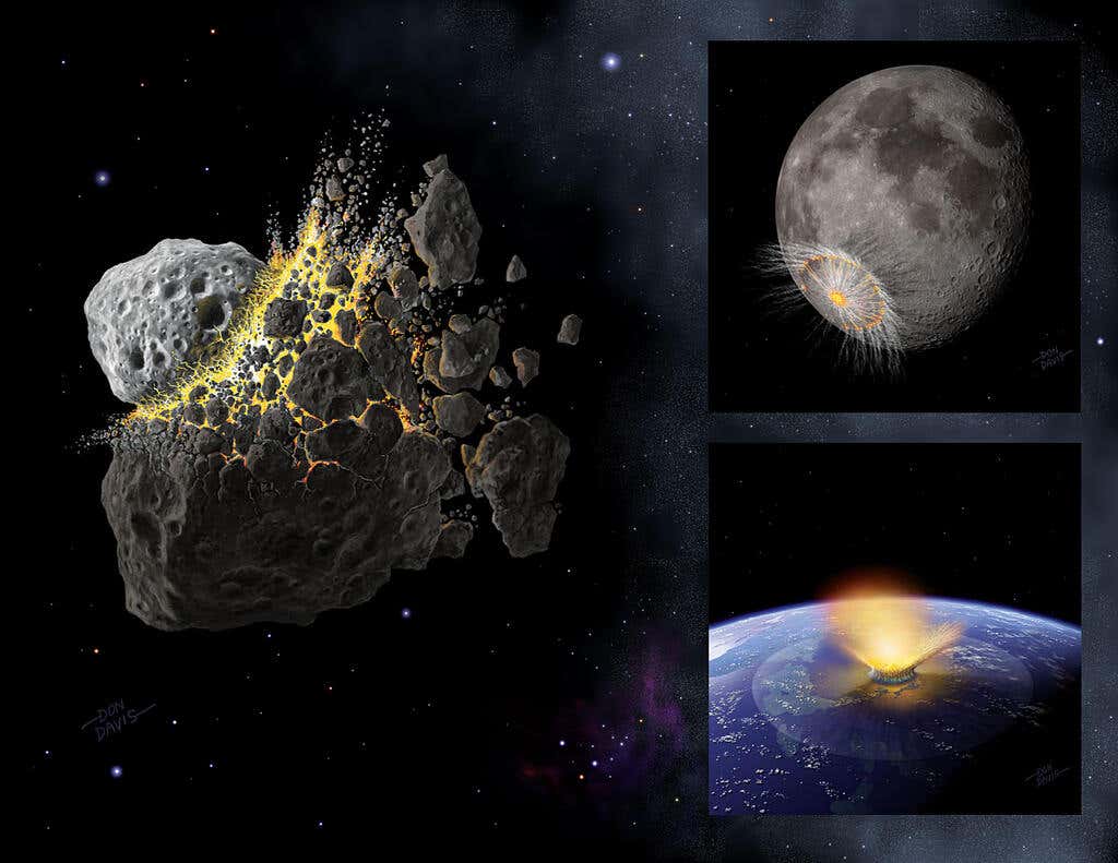 The Eulalia asteroid impact shower may explain a surge of collisions across Earth, the Moon and Mars 800 million years ago.