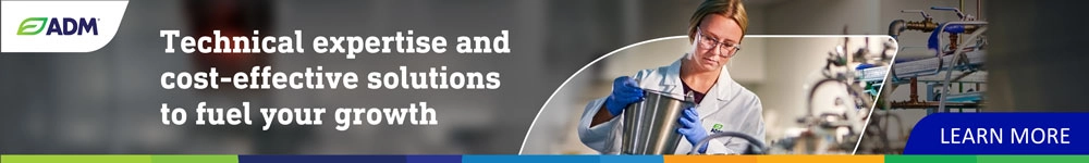 Banner featuring food scientist with ADM logo and learn more button