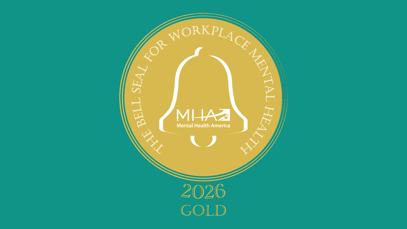 Gold Bell Seal for Workplace Mental Health by Mental Health America
