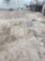 Removing the wooden playing surface in the Fox Lane High School gym revealed cracks in the concrete floor running the length of the room, PHOTOS COURTESY OF BCSD