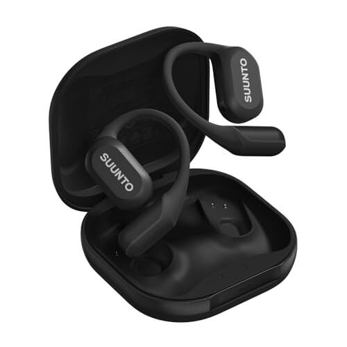 SUUNTO Spark Open Ear Sport Headphones, Lightweight Comfortable Earbuds, IP55 Water-Resistant, Up to 36H Playtime, Bluetooth 5.4, Head Movement Control, for Training and Daily Activity, Black