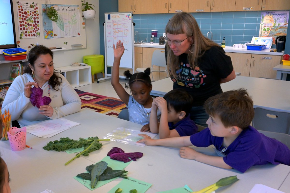First grade teachers lead a FoodPrints lesson about plants at Truesdell Elementary School in Washington, D.C.(Photo credit: Vanessa Johnston)