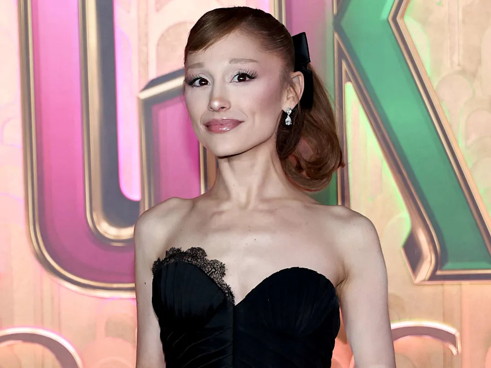NEW YORK, NEW YORK - NOVEMBER 17: Ariana Grande attends the "Wicked: For Good!" New York Premiere at David Geffen Hall on November 17, 2025 in New York City. (Photo by Jamie McCarthy/Getty Images)