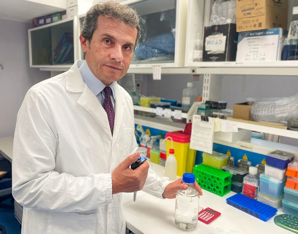 Doctor Roberto Berni Canani in his lab at the Federico II University in Naples