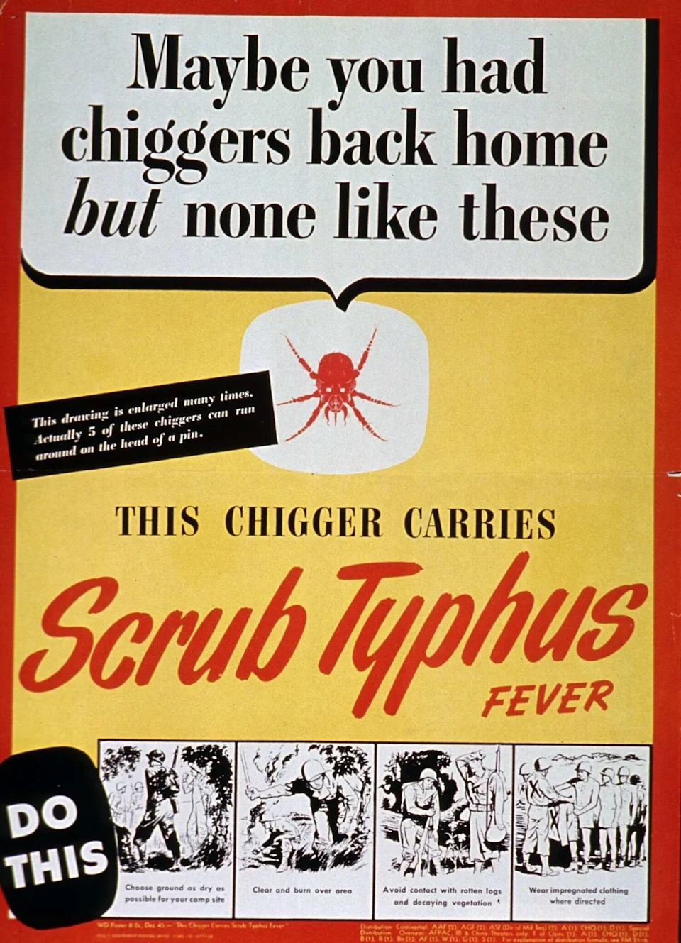 Public-health awareness campaigns have advanced somewhat from this 1940s "Scrub Typhus" poster. (HUM Images/Universal Images Group/Getty Images)