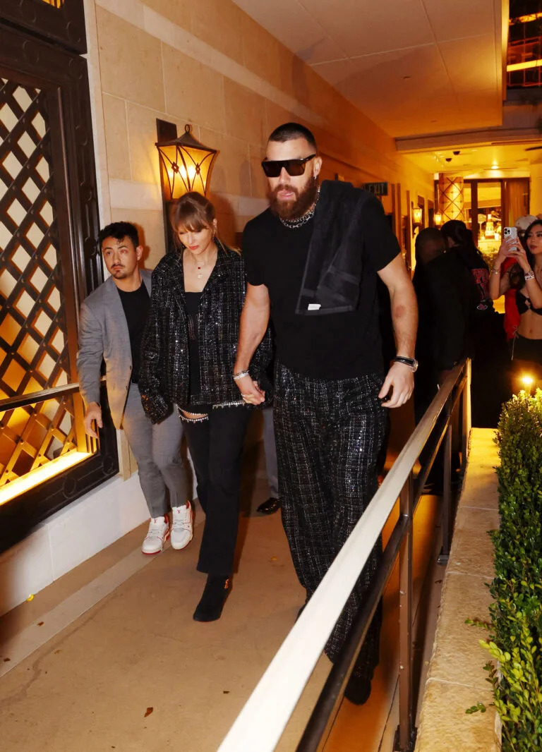Taylor Swift and Travis Kelce celebrate Kansas City Chiefs' Super Bowl win at XS Nightclub at Wynn Las Vegas