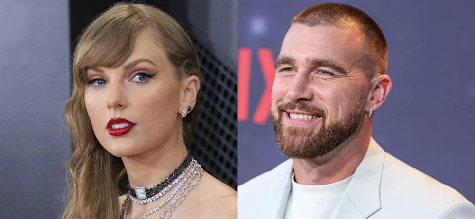 Taylor Swift, Travis Kelce photo collage