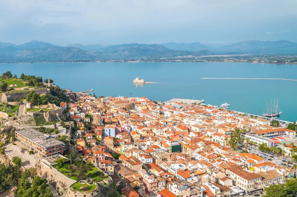 Aerial view of Nafplio, Greece.Credit: George Pachantouris/Getty Images