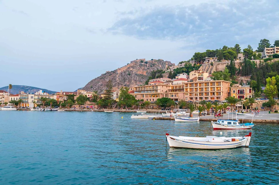 Scenic waterfront view of Nafplio, Greece.Credit: George Pachantouris/Getty Images