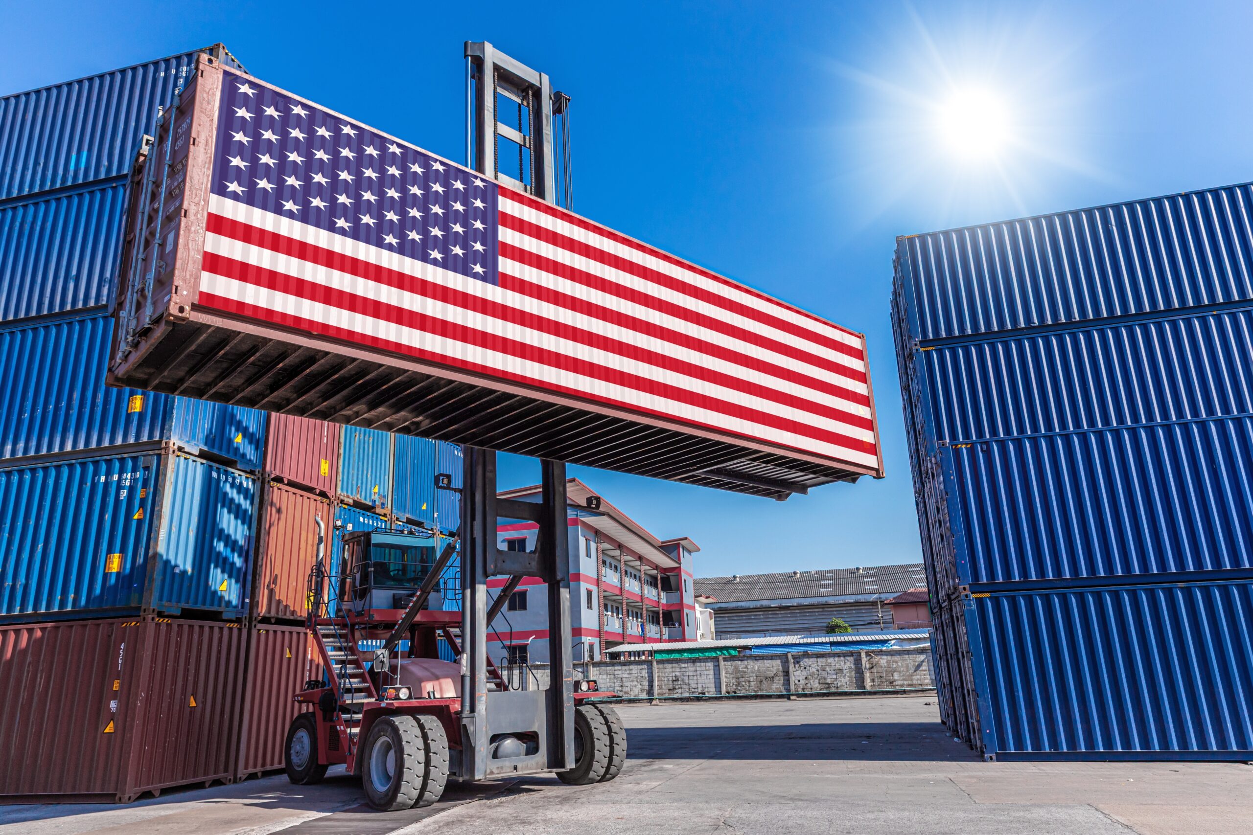 A photo of cargo shipping USA products
