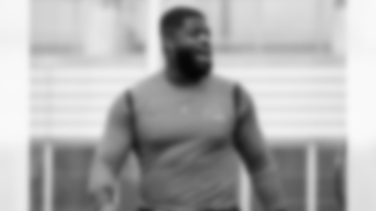 Defensive end Jared Verse (8) during a conditioning test before training camp on July 28, 2026 at CrossCountry Mortgage Campus.