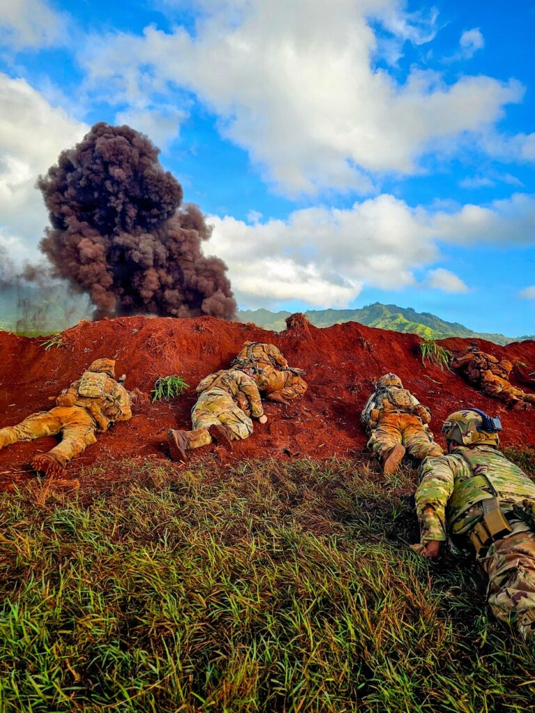 Wolfhounds Maneuver During Combined Arms Live