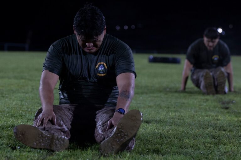 U.S. Marines with 1st LAR, 4th LAR participate in physical fitness challenge during the Coral