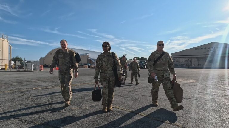 166th Operations Group Airmen walk to C-130 during Exercise Castaway 26-6