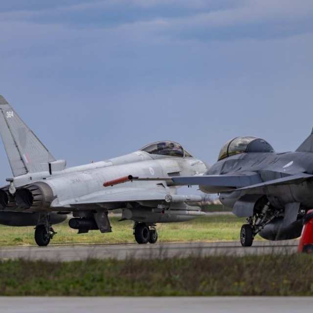UK Royal Air Force Eurofighter Typhoons tax on the runway of Borcea Air Base in Romania. The UK Royal Air Force has concluded its NATO enhanced Air Policing deployment (eAP) safeguarding NATO airspace on the Alliance's south-eastern flank.