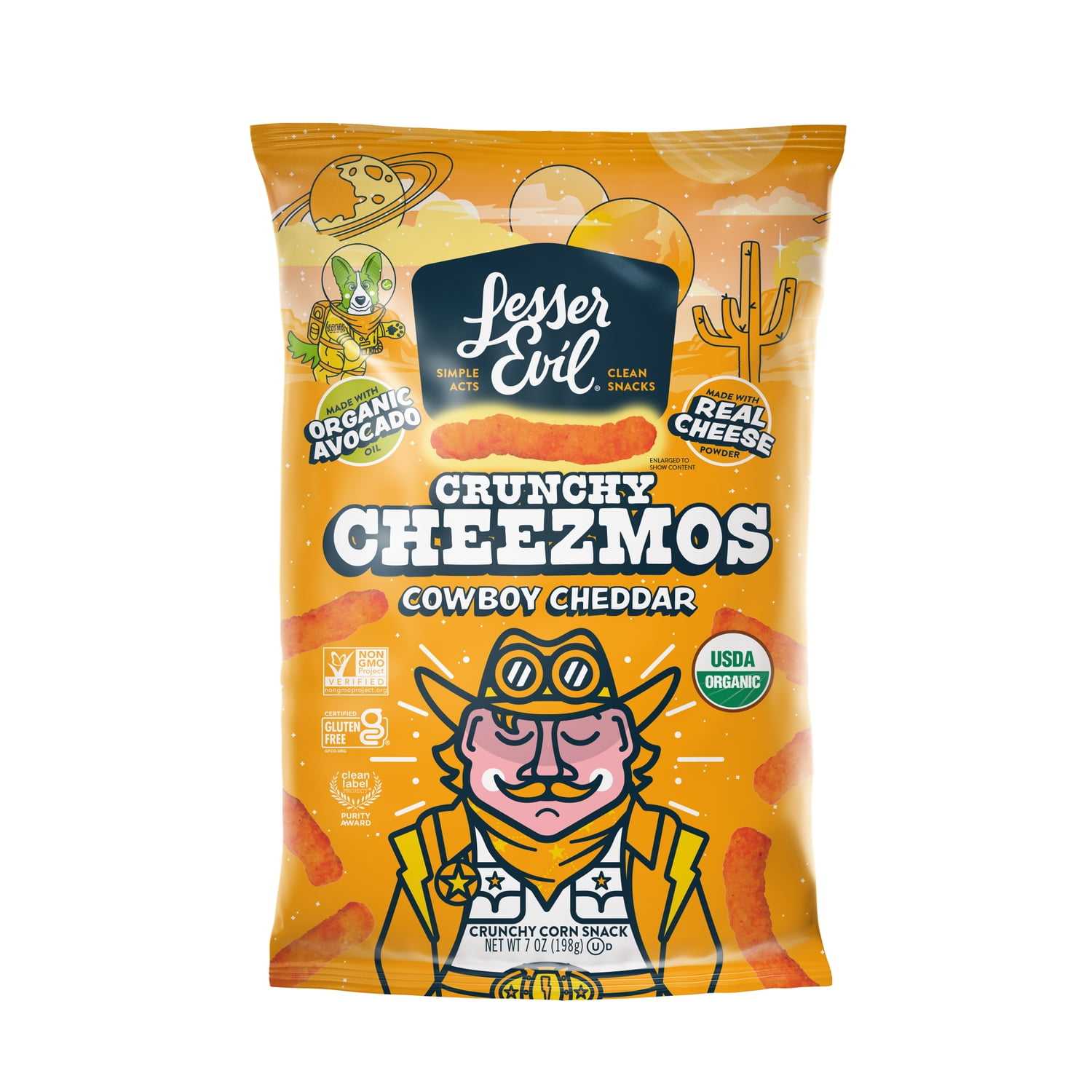 LesserEvil Cheezmos Cowboy Cheddar Chips - 7oz