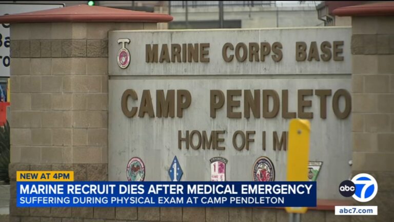 Marine recruit dies after medical emergency during physical exam at Camp Pendleton Marine recruit dies after medical emergency during physical exam at Camp Pendleton