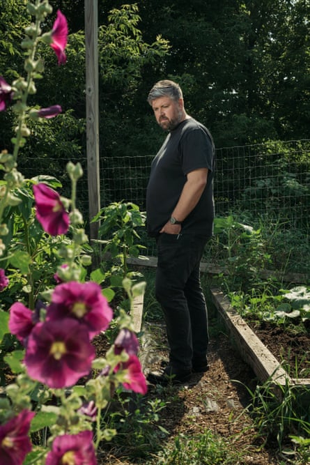 Man in garden.