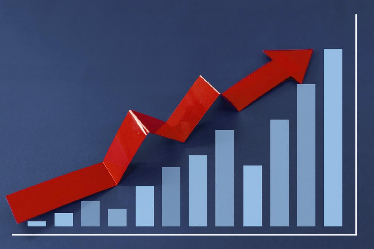 Graph showing upward trend