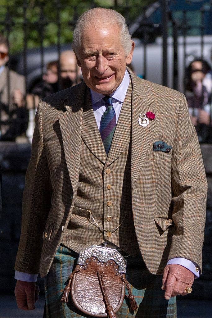 King Charles III carries out an inspection of the Balaklava Company