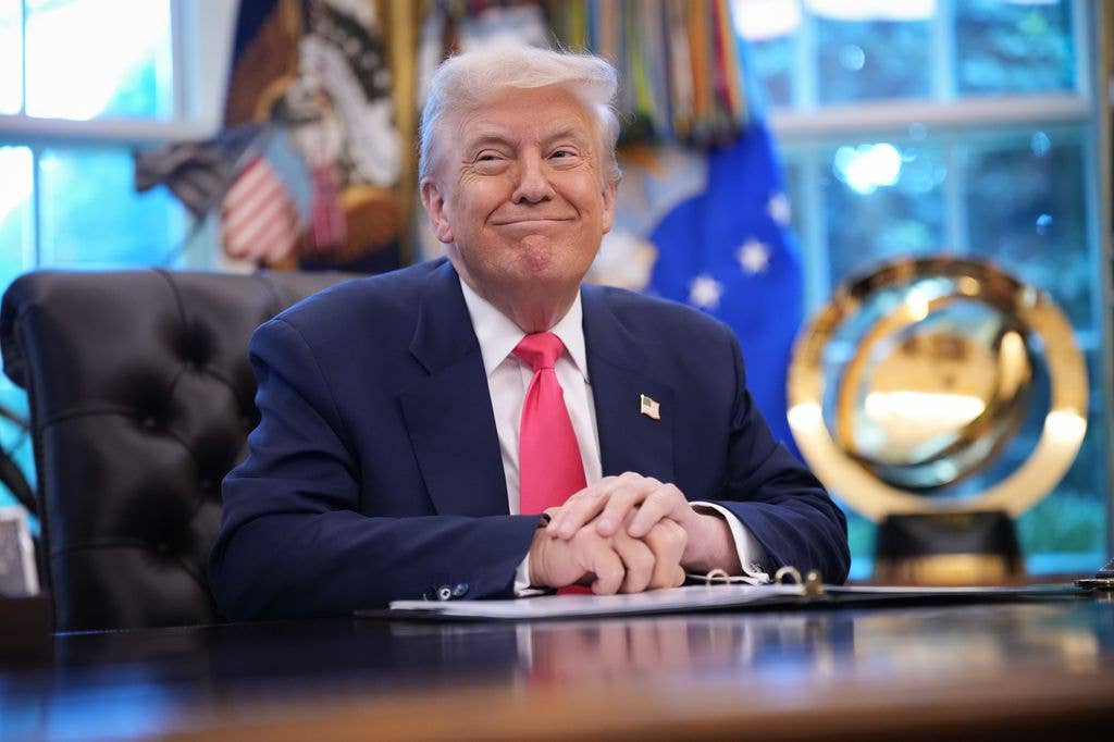 Donald Trump speaks in the Oval Office on August 14, 2025 in Washington, DC. Trump is expected to issue a proclamation on the 90th anniversary of Social Security and highlight his administration's efforts on the program. (Photo by Andrew Harnik/Getty Images)