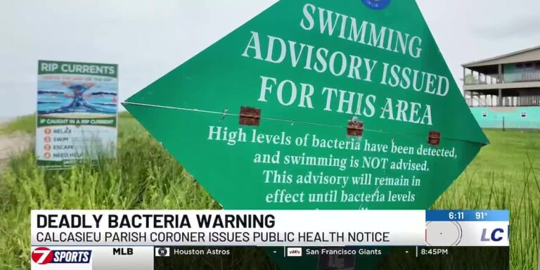 Calcasieu Parish Coroner issues public health warning over deadly bacteria found in local waters Calcasieu Parish Coroner issues public health warning over deadly bacteria found in local waters