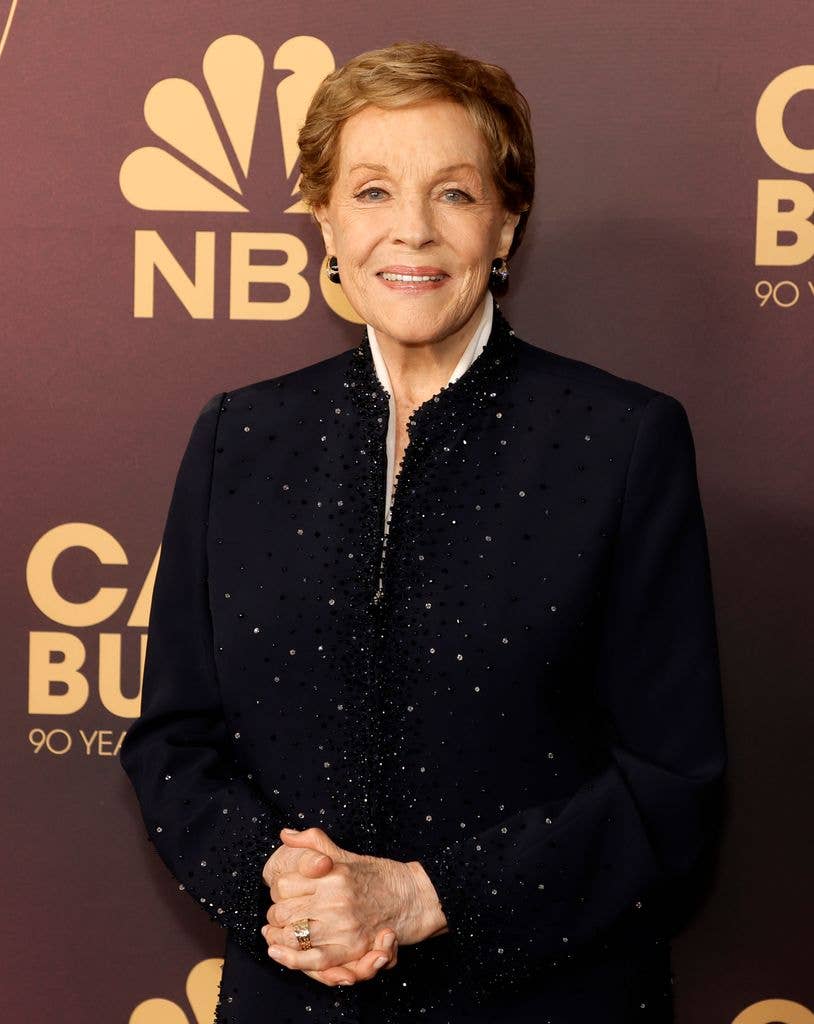 Julie Andrews arrives at NBC's "Carol Burnett: 90 Years Of Laughter + Love" Birthday Special at Avalon Hollywood & Bardot on March 02, 2023 in Los Angeles, California