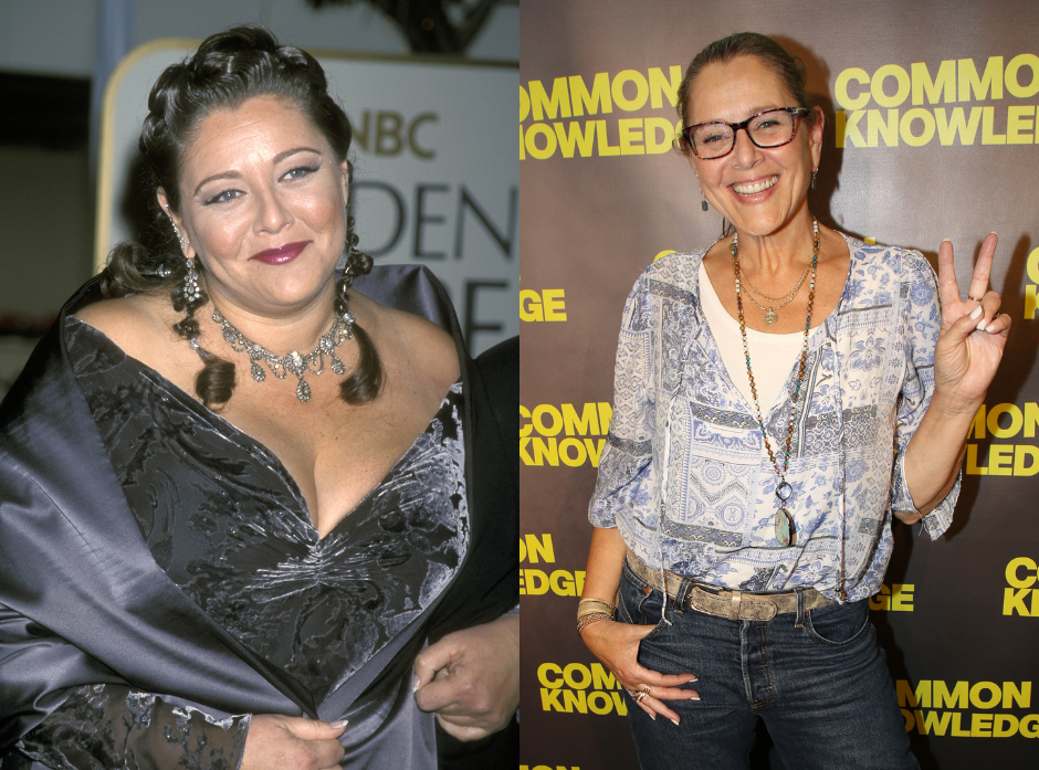 Split image of Camryn Manheim. On the left in 1999, on the right in 2026.