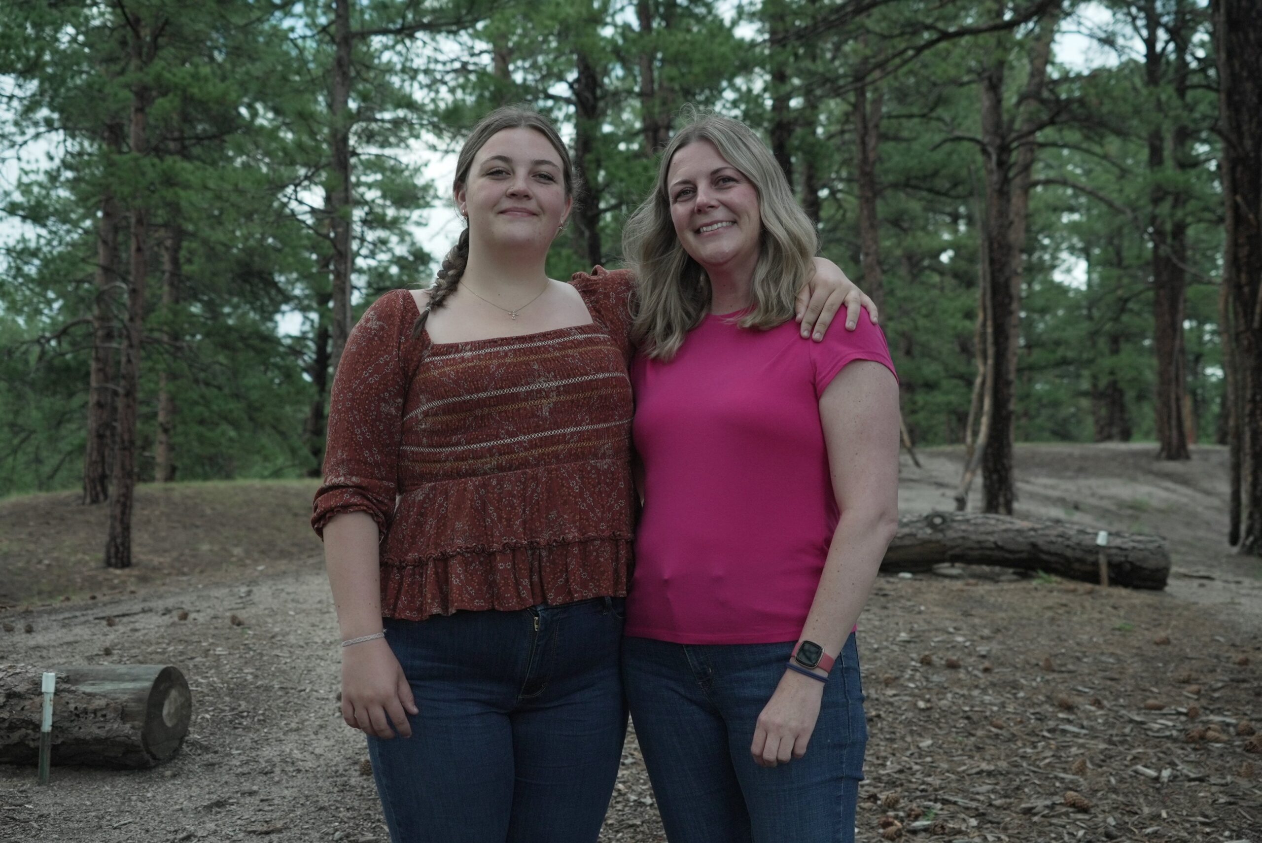 Charlotte Touzalin with her mother, Anne Schult