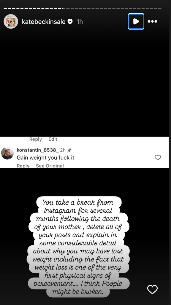 Kate Beckinsale instagram comment