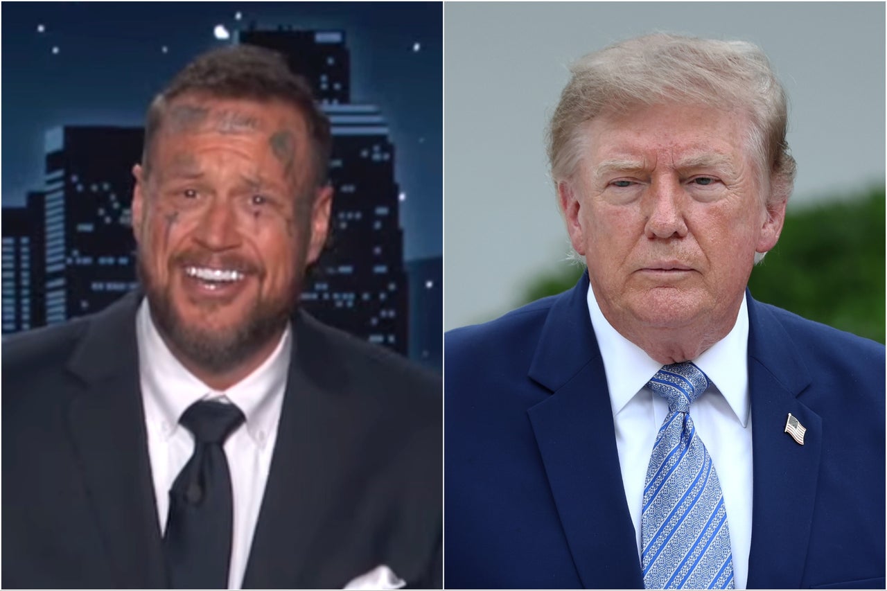Jelly Roll urged Donald Trump to lose some weight during his guest hosting spot on ‘Jimmy Kimmel Live!’ (ABC/Getty)