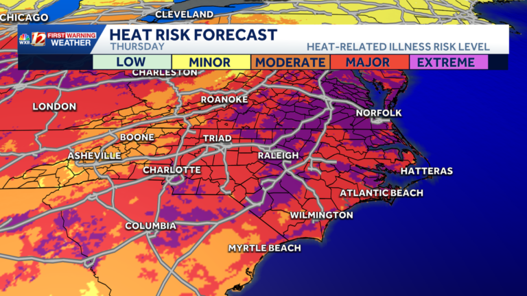 Feels like the low 100s this week in North Carolina and Virginia Feels like the low 100s this week in North Carolina and Virginia