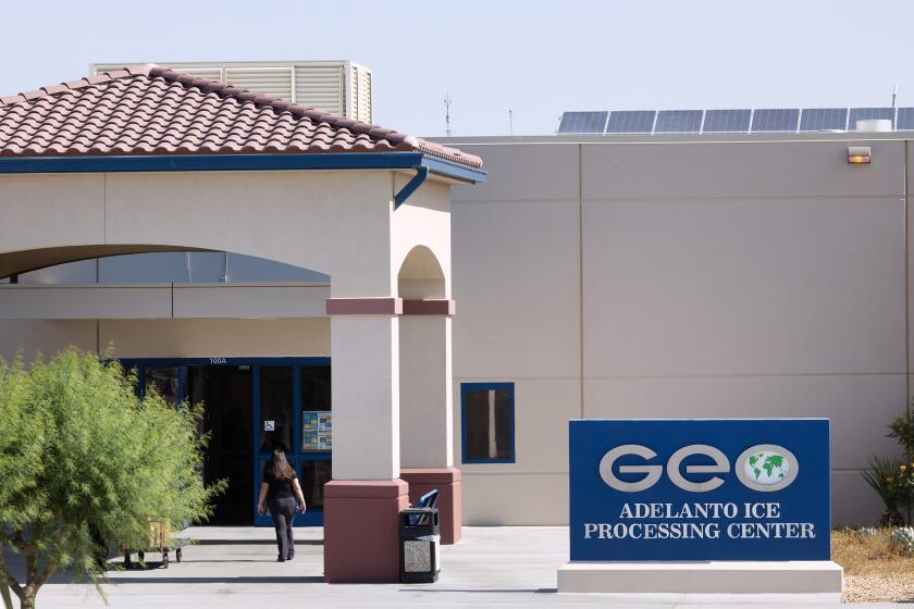 ADELANTO, CA - JUNE 17: The GEO Adelanto ICE Processing Center in Adelanto, CA on Tuesday, June 17, 2025. (Myung J. Chun / Los Angeles Times)