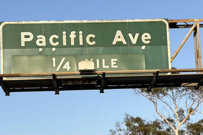 Caltrans freeway sign in Long Beach.