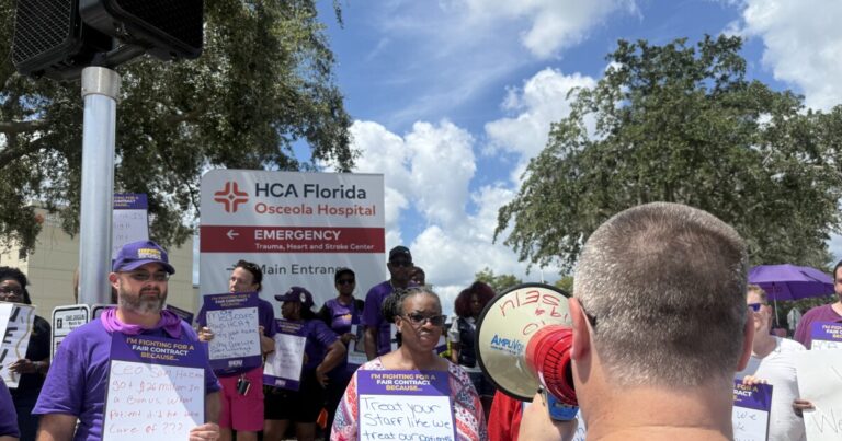 HCA workers at Osceola hospital call for better pay and benefits HCA workers at Osceola hospital call for better pay and benefits