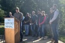 State officials and local mayors joined Congressman Pete Stauber of Hermantown on Aug. 19, 20216 on the Laurentian Divide Geological Marker north of Virginia.
